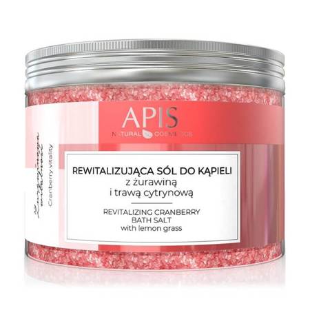 Apis Revitalizing Bath Salt with Cranberry and Lemon Grass 650g