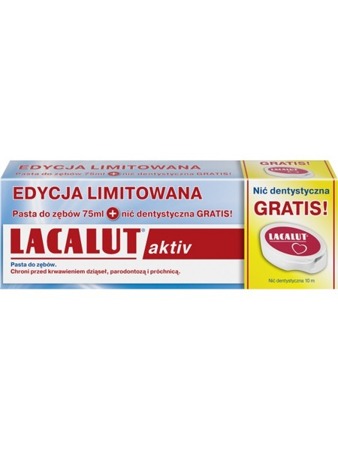 Lacalut Aktiv Toothpaste + Dental Floss Free 75 ml
