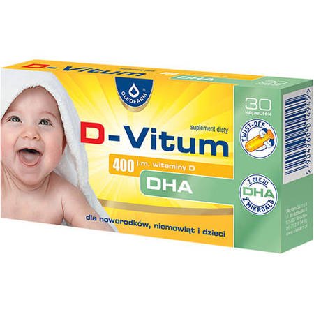 Oleofarm D-Vitum Vitamin D 400j.m. and DHA 30 capsules Twist off