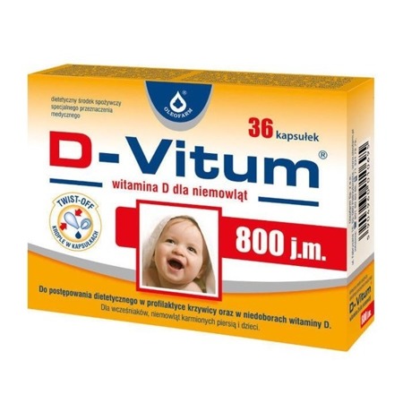 Oleofarm D-Vitum Vitamin D 800 IU For Infants 36 Capsules