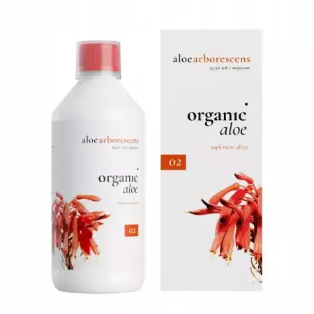 Organic Life  Aloe arborescens 99.9% sok z aloesu  z  miazszem ,  suplement diety  500ml