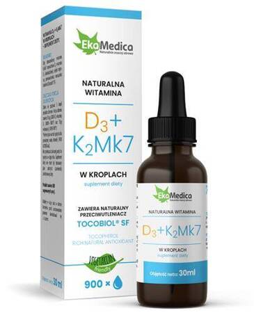 EkaMedica Naturalna witamina D3 +K2Mk7 w kroplach 30 ml