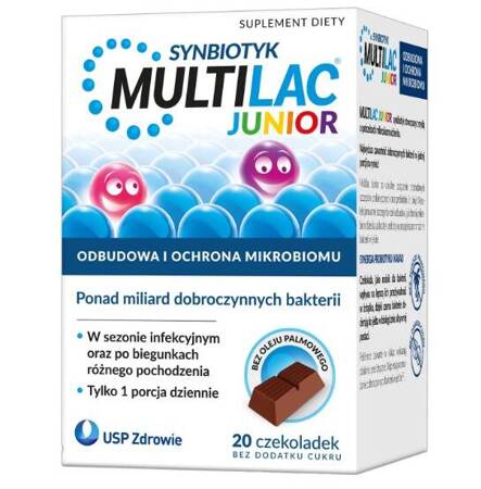 Multilac Junior Czekoladki Probiotyczne Dla Dieci 20 Sztuk