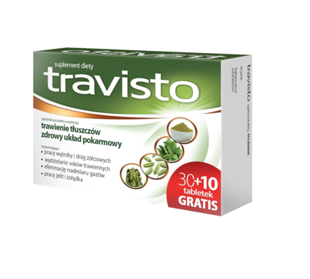 Travisto na trawienie tłuszczy i zdrowy układ pokarmowy 30 + 10 Tabletek Gratis